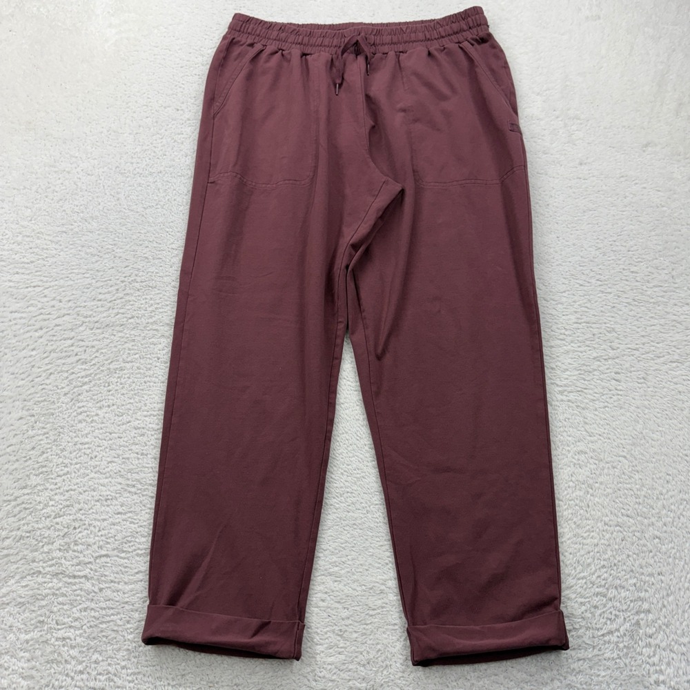 Life is Good Womens Crusher-Flex Pants Plum Cotton Stretch Relaxed Large L F22
